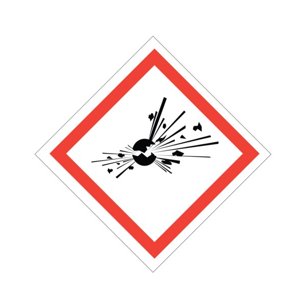 GHS Pictogram Label - Explosive w/Laminate 10" x 10"